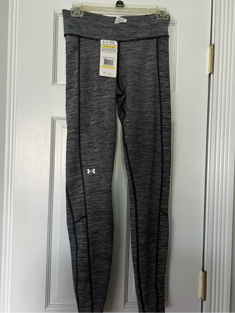 Under Armour Girls' Dark Gray Heather space dye pattern Performance Leggings NWT